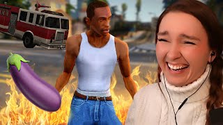 MOM.. PLEASE DONT WATCH THIS VIDEO | First Time Playing GTA San Andreas [4]