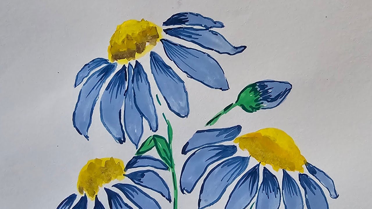 Easy Gouache Flower Painting 🌼 | Step-by-Step for Beginners@PocketCanvasArtt 