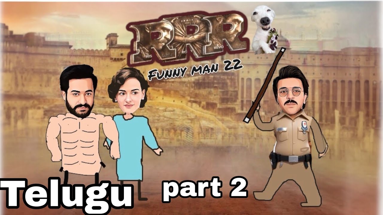 Cartooon Rrr RRR animation spoof part 2 || funny man 22 version | RRR cartoon movie ...