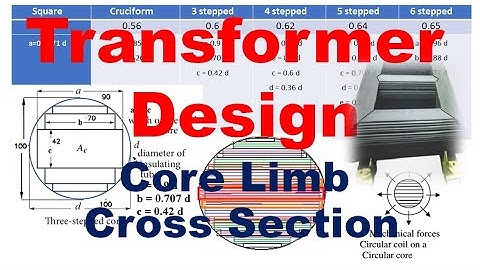 Transformer Core Cross Section Design | steps | cir-cum circle | optimum design | sizes calculation