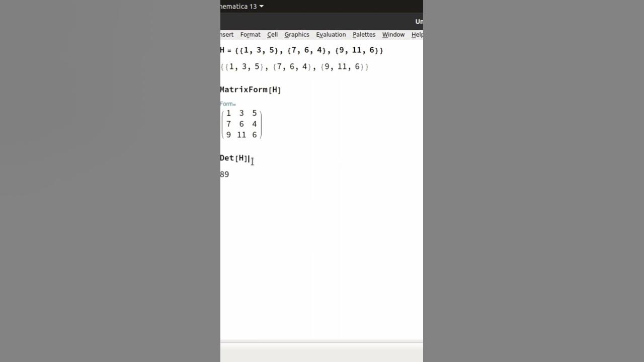 Matrix in mathematica youtube