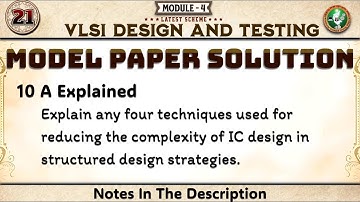 10 a Model Paper Solution Explained Module 1 6th Sem VLSI Design & Testing ECE 2022 Scheme VTU