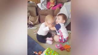 Cutest Baby Siblings Kissing Together- Sweet Video Moments For The First Day Of The New Year