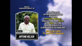 Antoine Nelson ~ Short Obituary