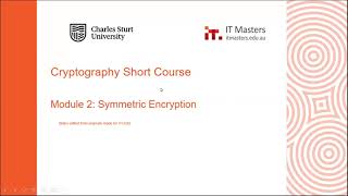 Free Short Course: Cryptography - Module 2 (without Q&A)