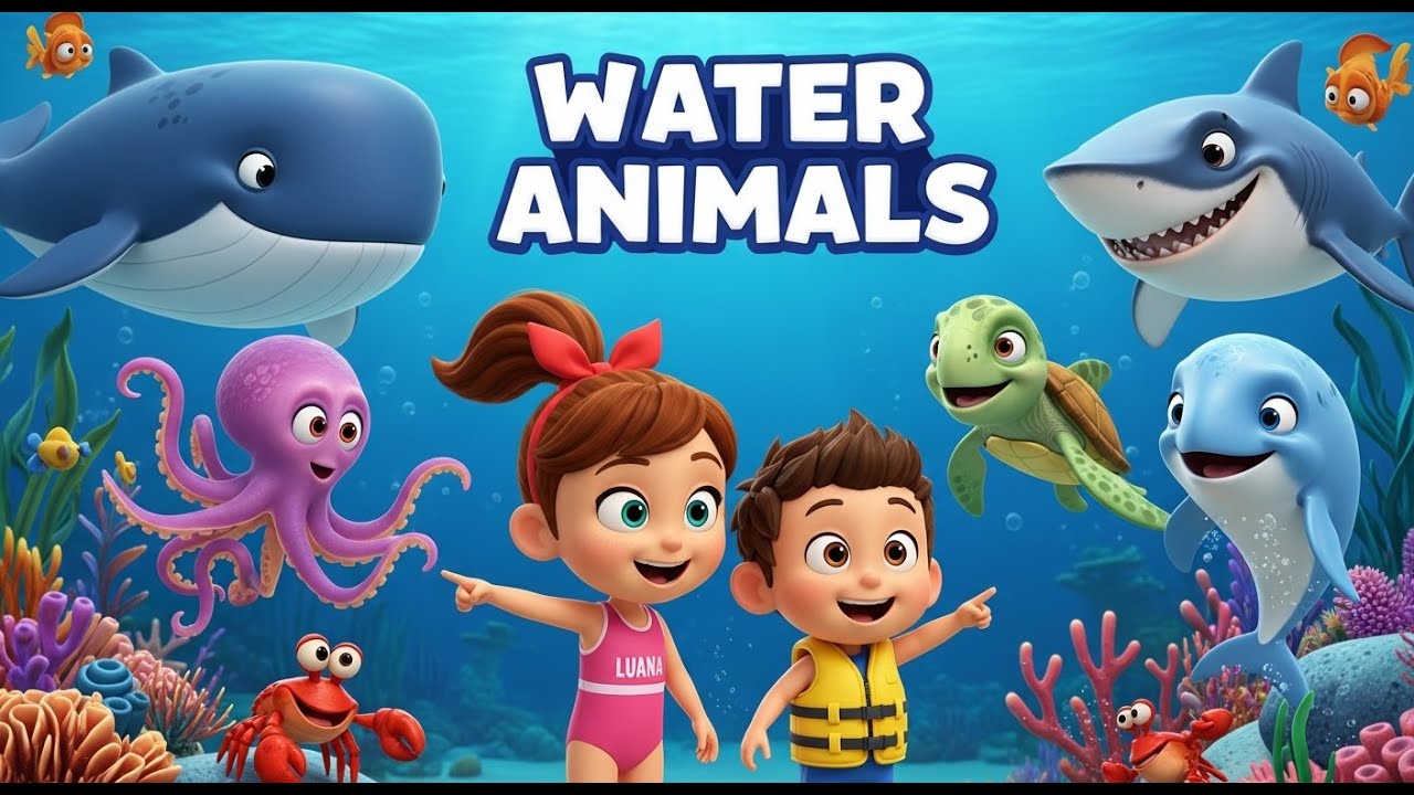 Water Animals Names for Kids | Learn Sea Creatures with Cartoon | Tiny ...