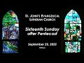 September 25 2022 - Pentecost 16 8:00 Service