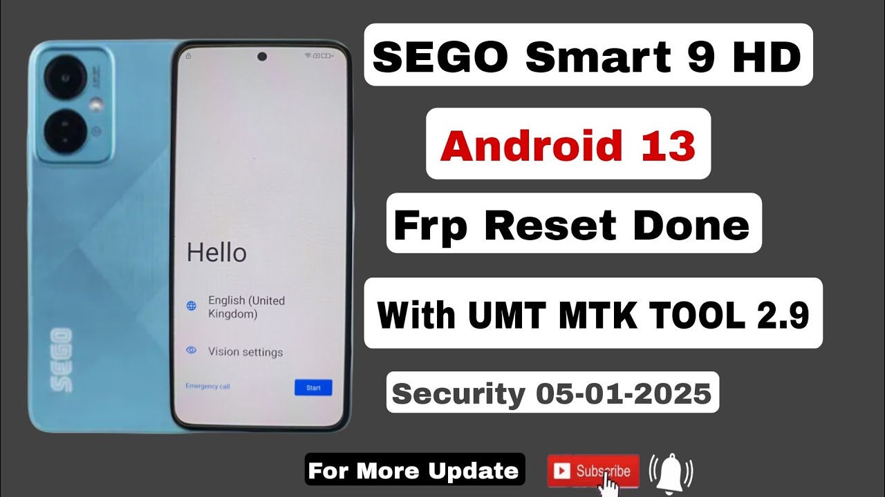SEGO Smart 9 Hd Android 13 Frp Reset Done With Umt#frp