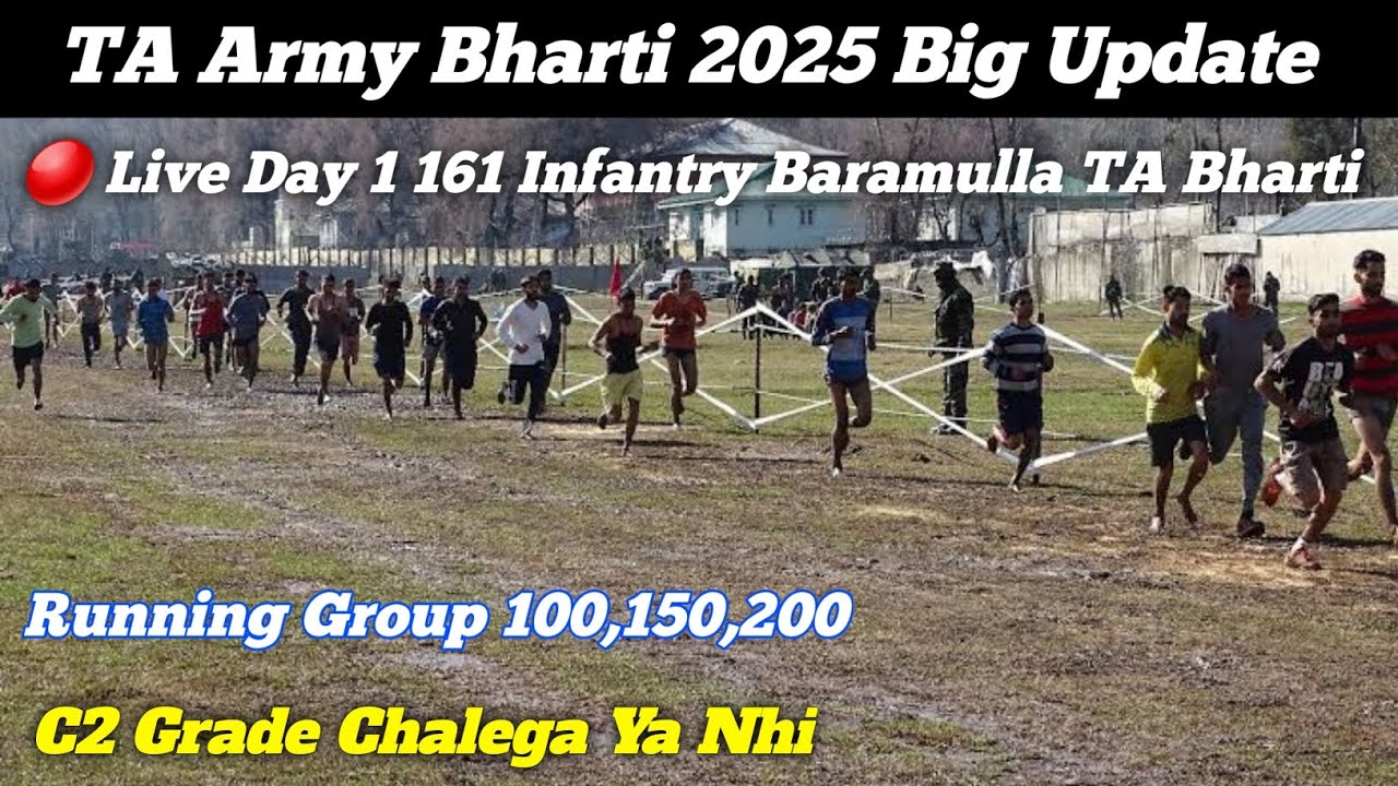 TA Army Bharti 2025 Big Update|Live Day 1 161 Infantry Baramulla TA Bharti|C2 Grade|