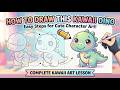 How to Draw a Cute Kawaii Dinosaur 🦖 Easy Dinosaur Drawing for Kids