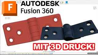 Print in Place Scharnier Fusion 360 Tutorial Deutsch CAD  HD 1080p