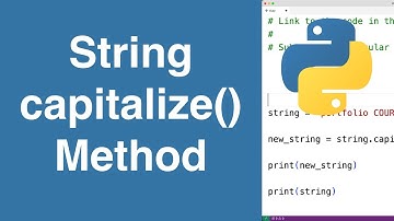 String capitalize() Method | Python Tutorial