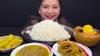 Summer Food, Comfortfood, Bigbites, Eating Rice With Ar macher Jhol, Potol Posto, ucche Boti।।