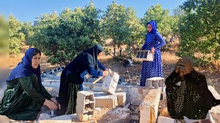 Zahra's family returns to nomadic home | Rebuilding old house after years 🏡🔥