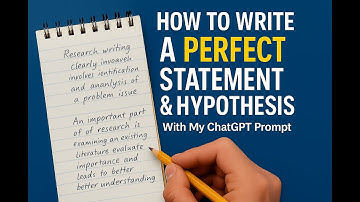 How to Write Statement of the Problem in Research with ChatGPT for | Thesis, Dissertation & Proposal