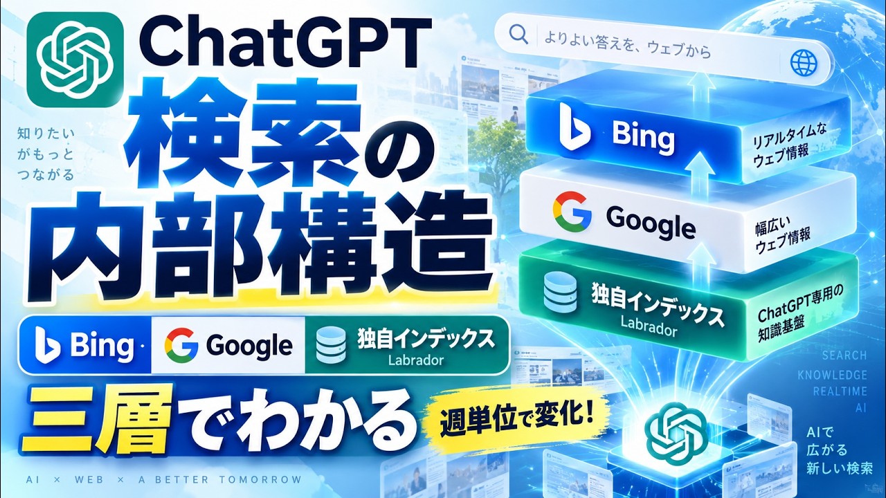 ChatGPT検索の内部構造｜三層インデックスと「取得・分解・選別」の3段階
