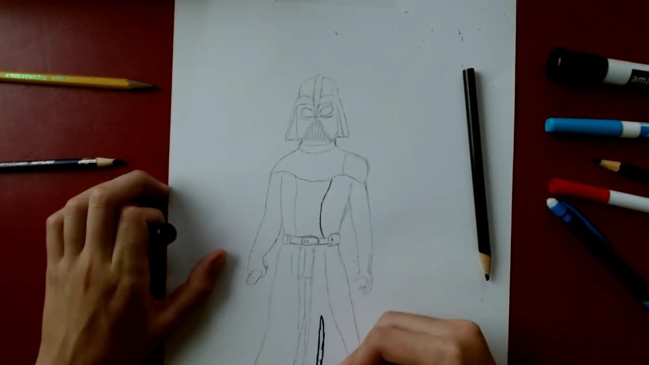 How I Draw Darth Vader - Star Wars Art