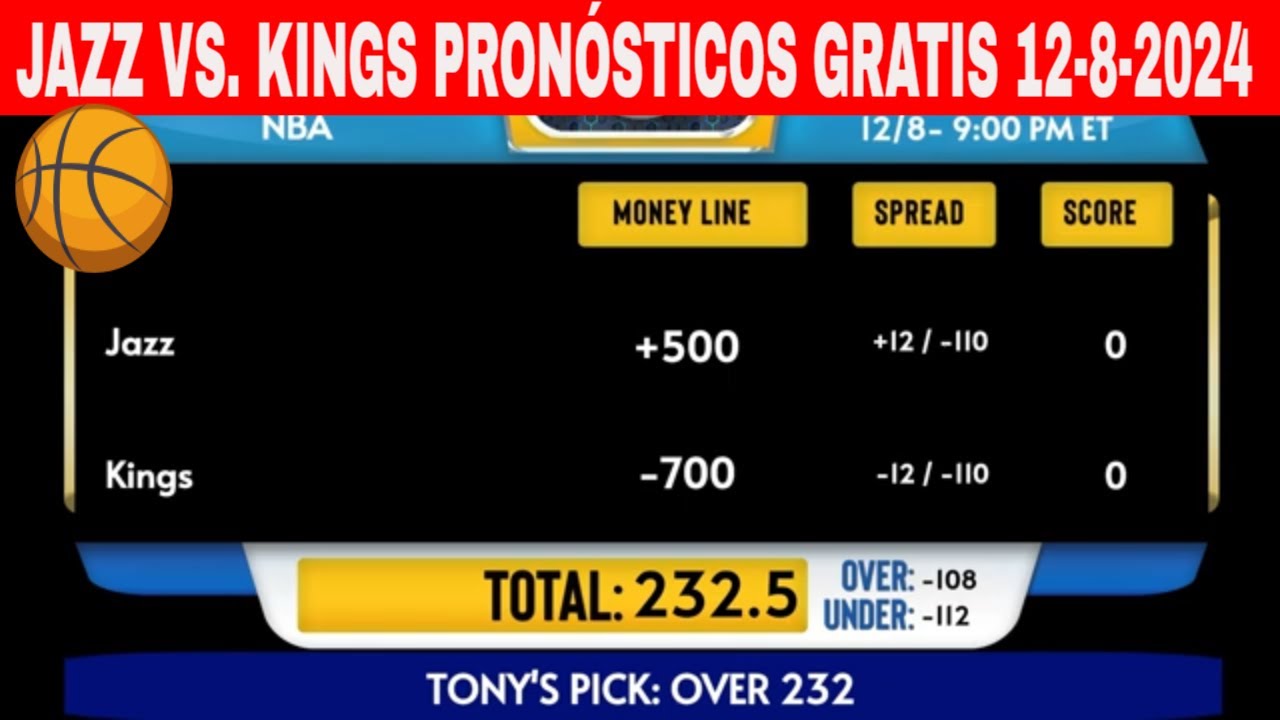 Utah Jazz vs Sacramento Kings 12/8/2024 Pronósticos GRATIS de la NBA