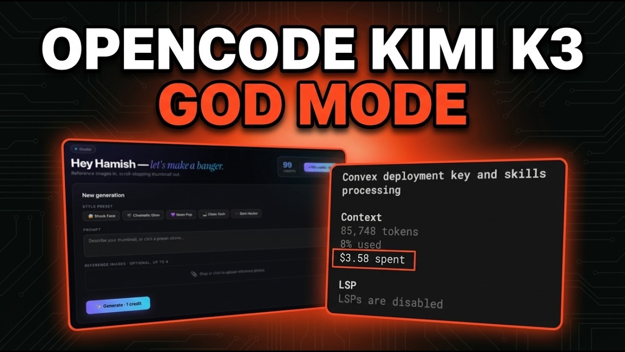 OpenCode + Kimi K3 = Full SaaS App INSTANTLY For $3.58