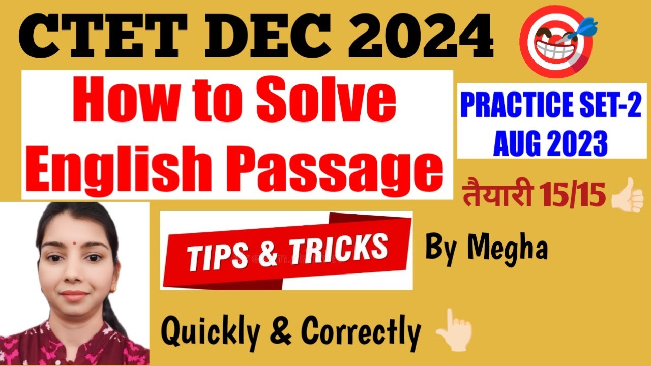 CTET English Passage Practice Best Tips & Tricks | CTET How to Solve ...