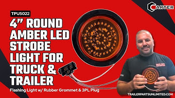 TPU5022 - 4” Round Amber LED Strobe Light for Truck & Trailer — Easy Install & Dual Flash Modes!