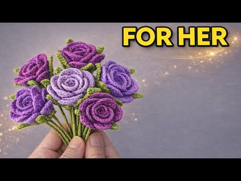 Easy Crochet Rose Bouquet | No-Sew DIY Gift You’ll Love! 🌹