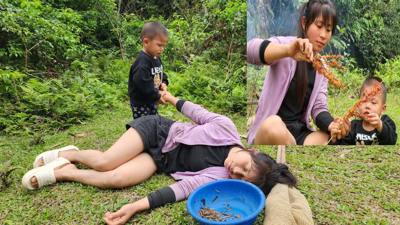 Single mother went down to the stream to catch fish to grill and had a ...