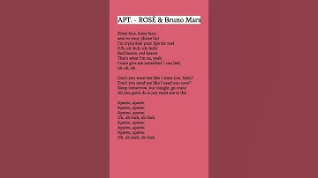 Thumbnail of APT. lyrics - ROSÉ & Bruno Mars ( ROSÉ's part)