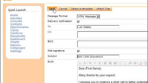 BPA CRM for SharePoint Quick Tour