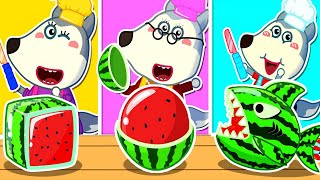 Creative Challenge with Watermelon | Series Fun Playtime With Wolfoo | Cartoon for Kids