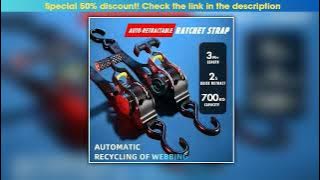 Retractable Auto Straps with Ratchet TensionerLuggage Load Cargo TapeBelts for Car Motorcycle Origi