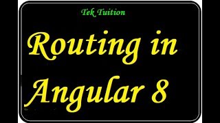 Routing in Angular 8