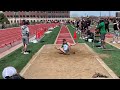 Kelly Walsh’s Landon Walker competes in the long jump at the Natrona Invite on Monday.