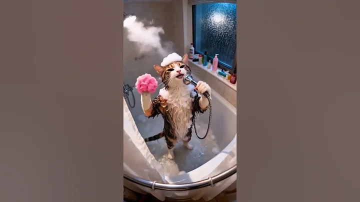 Video 11833531: cat bathing funny