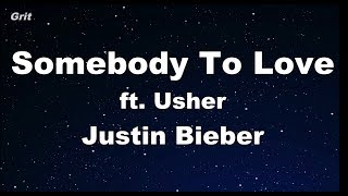 Video thumbnail of "Somebody To Love Remix ft. Usher - Justin Bieber Karaoke 【No Guide Melody】 Instrumental"