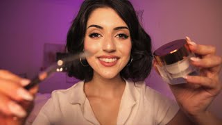 ASMR Your Big Sis Does Your Makeup After School (luxury makeup, tingly tapping, whispering)