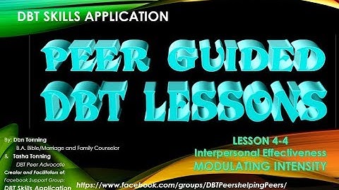 Modulating Intensity (Interpersonal Effectiveness Module) 4-4 for Peer Guided DBT Lessons