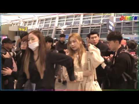 Gfriend SinB protecting Umji at Incheon Airport 170406 여자친구 신비 엄지