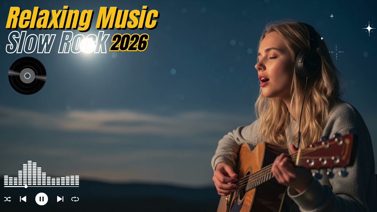 Slow Rock Sleep Music 🌙 Soft Guitar Instrumental for Deep Relaxation