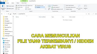 Cara Memunculkan File Folder Yang Tersembunyi / Hidden Akibat Virus