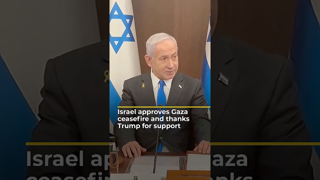 رئيس الوزراء الإسرائيلي نتنياهو يشكر ترامب والفريق الأمريكي على دورهم في وقف إطلاق النار | AJ #shorts