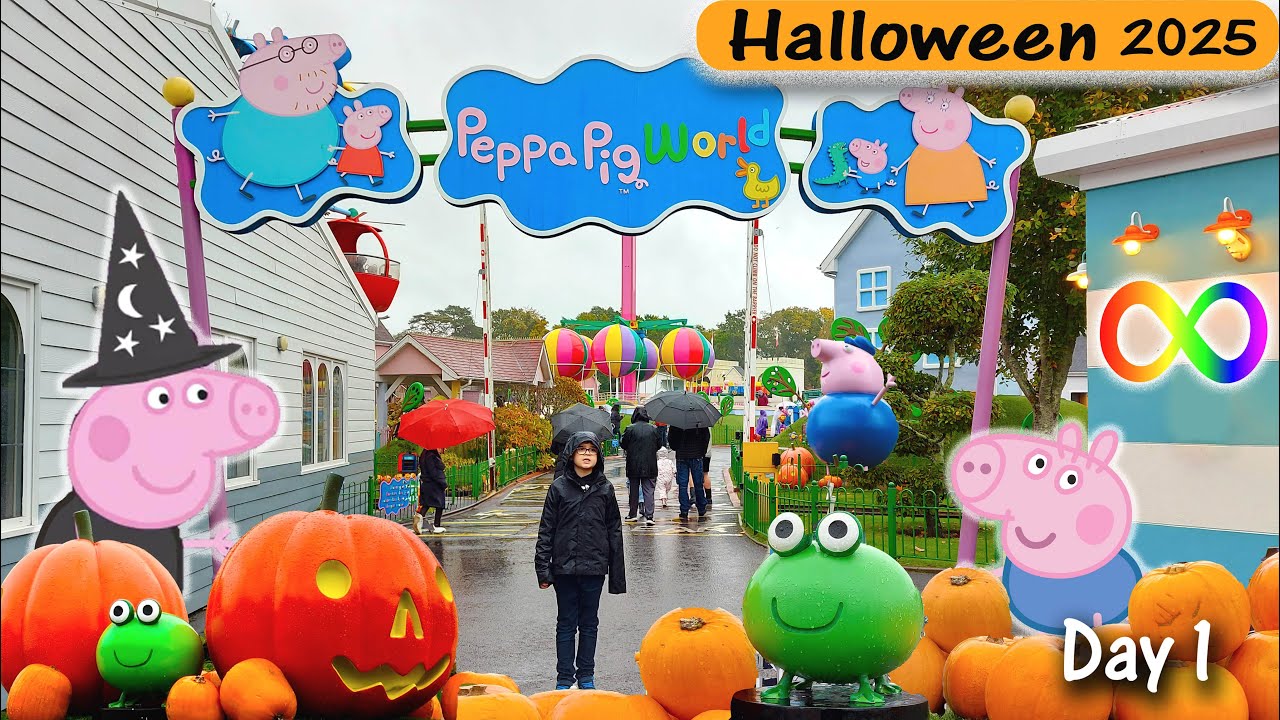 Хэллоуин в Peppa Pig World 2025 | Жуткие семейные развлечения в парке Полтонс | День 1