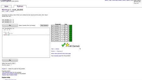 Codingbat Python - Warmup 1 - sum_double