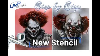 2 Tutorial Multilayer Stencil, Evil Clown , Airbrush Schablonen Step by Step (English/Deutsch)