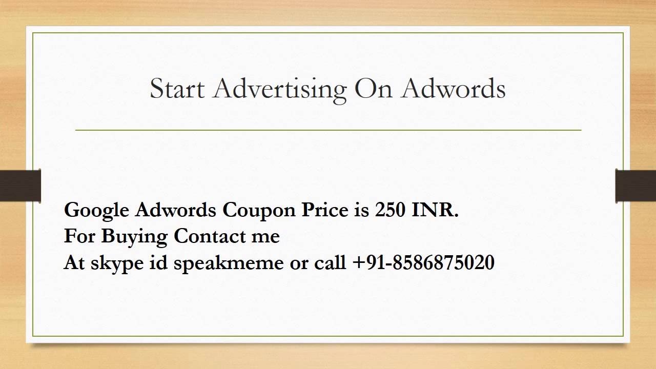 GOOGLE ADWORDS COUPON