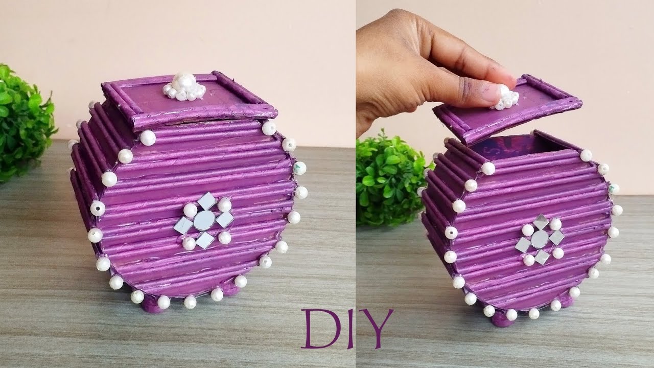 Paper Container Crafts Storage Box Making with Paper and Cardboard | DIY useful Paper Craft ...