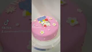 Hello kitty birthday cake covered with fondant trending foryou fypシ youtube shorts