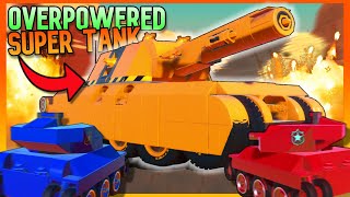 2v1 Tiny Tanks VS OVERPOWERED SUPER TANK!