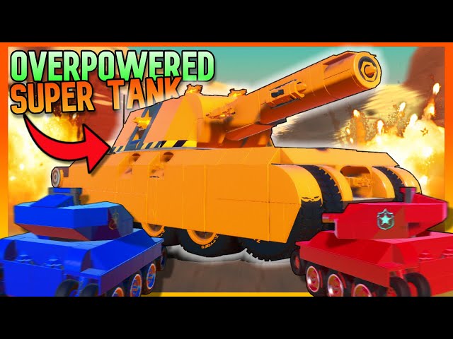 2v1 Tiny Tanks VS OVERPOWERED SUPER TANK! class=