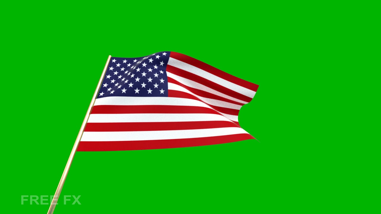 3ds Green Screen American Flag/USA National flag animation loop green screen
